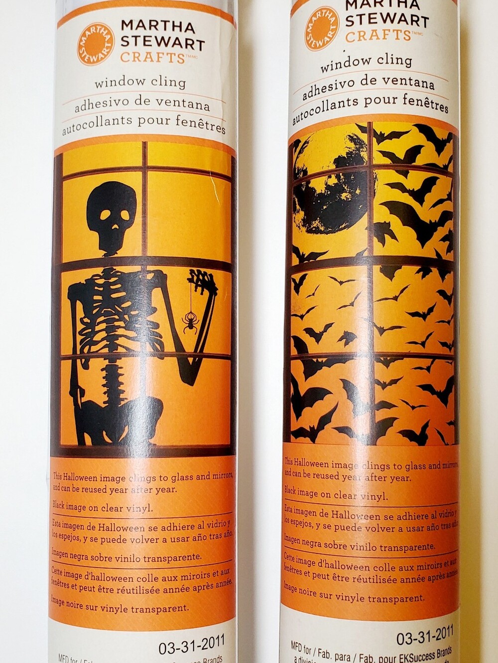 Martha Stewart Orange and Black Halloween Window Cling Set